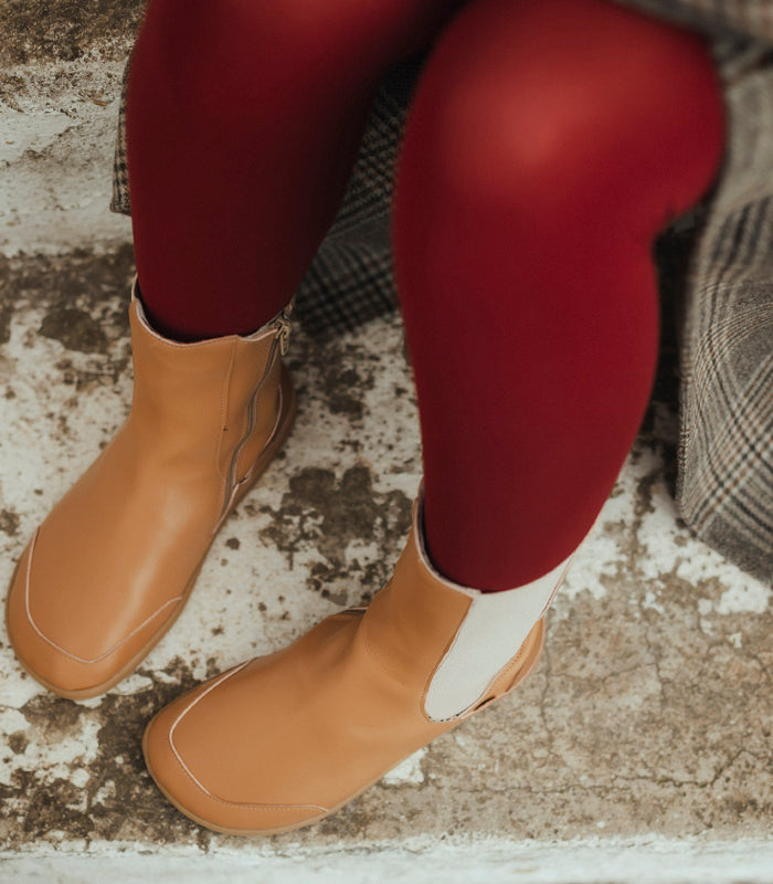 Women's Vegan Leather Boots Mut Caramelo