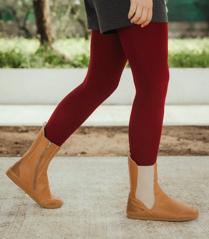 Women's Vegan Leather Boots Mut Caramelo