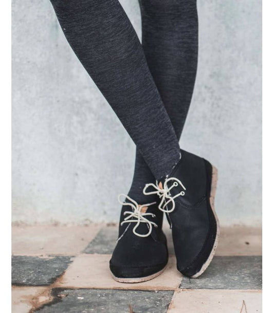 Botas de piel vegana para mujer Horus Negro