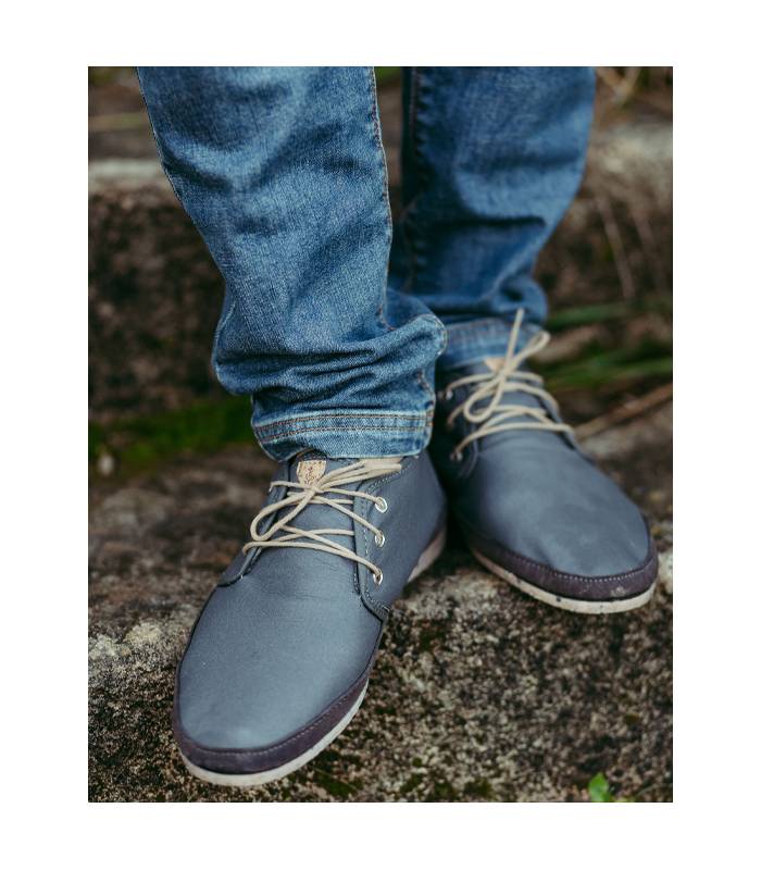 Botas de piel vegana para hombre Horus Gris Antracita