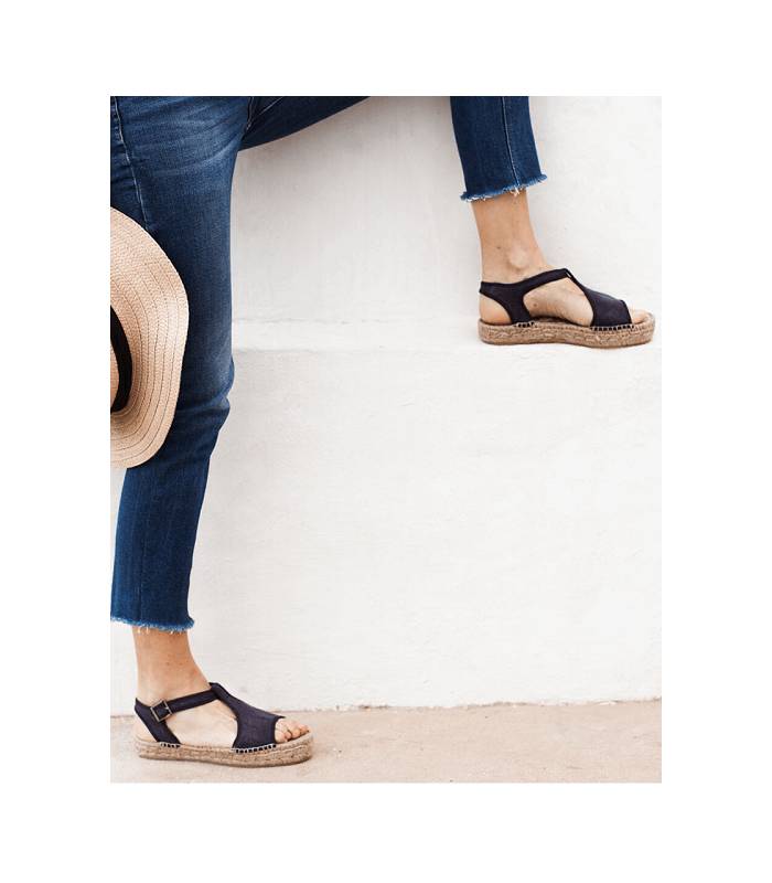 Esparto Doppelsohlen-Sandalen Luna Deep Blue