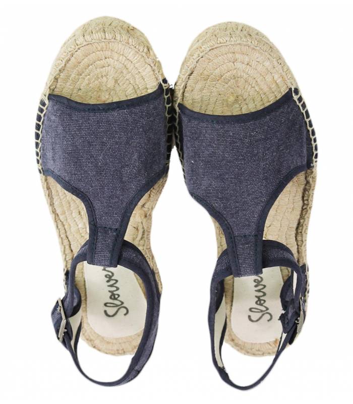 Esparto Doppelsohlen-Sandalen Luna Deep Blue