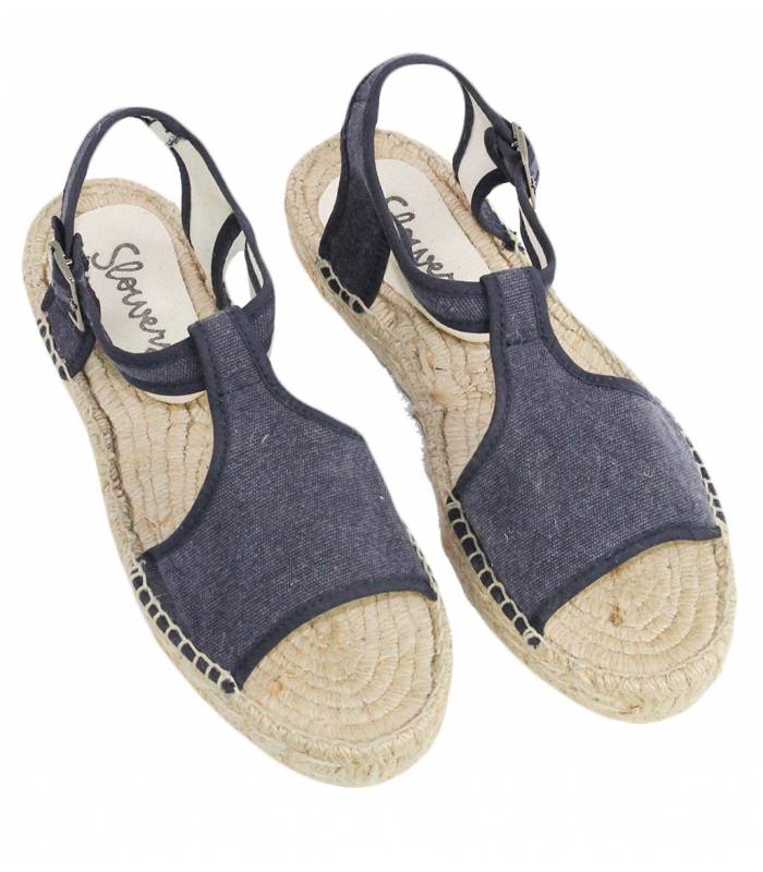 Esparto Doppelsohlen-Sandalen Luna Deep Blue