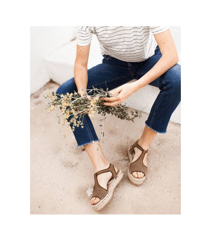 Luna Khaki Esparto-Sandalen mit doppelter Sohle