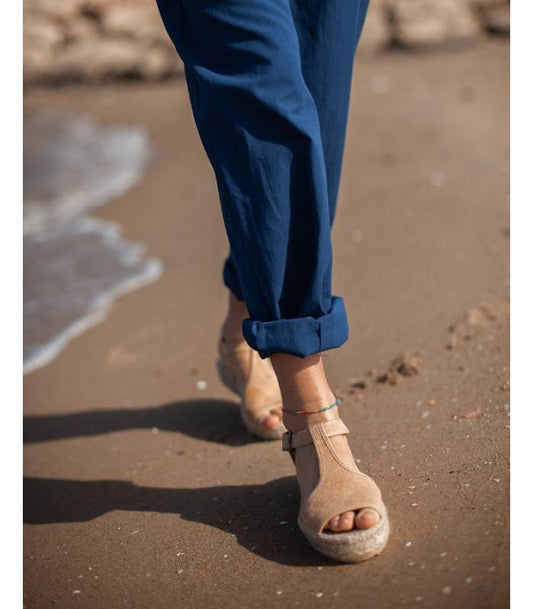 Esparto Doppelsohlen-Sandalen Luna Cream