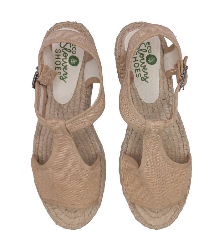 Esparto Doppelsohlen-Sandalen Luna Cream