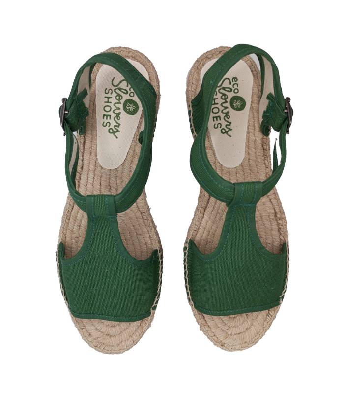 Luna Green Esparto-Sandalen mit doppelter Sohle