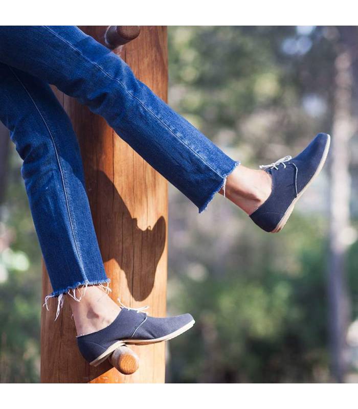 Pixie Navy Blucher Lace Up Shoes