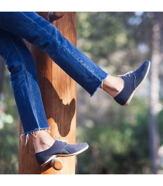 Pixie Navy Blucher Lace Up Shoes