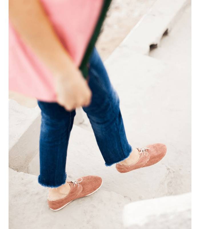 Pinkfarbene Pixie Blücher-Schnürschuhe