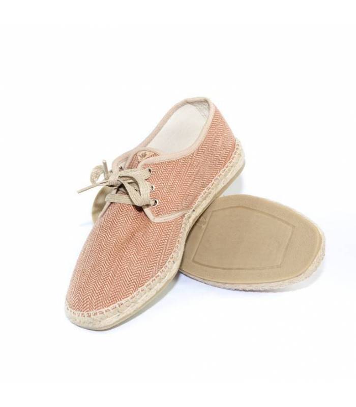 Jove Brown Herringbone Jute Lace-Up Espadrilles