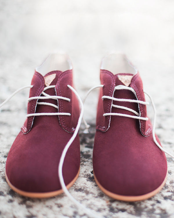 Botín vegano con cordones Aine Granate
