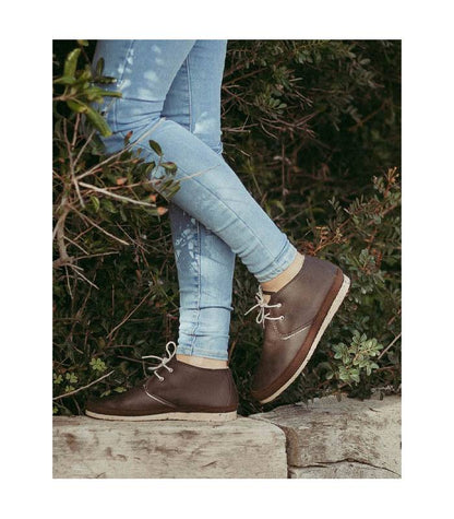 Botas de piel vegana para mujer Horus Chocolate