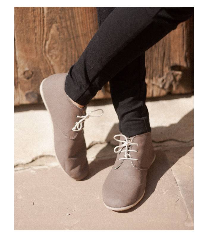 Aine Chocolate Lace-Up Vegan Bootie