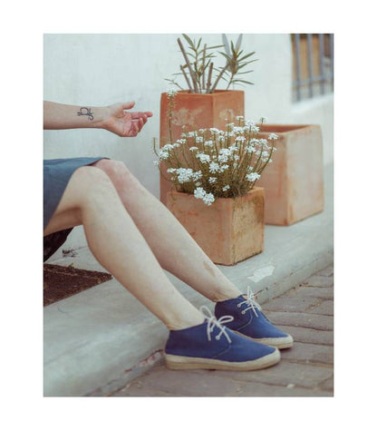 Circe Blue Lace-Up Sneakers