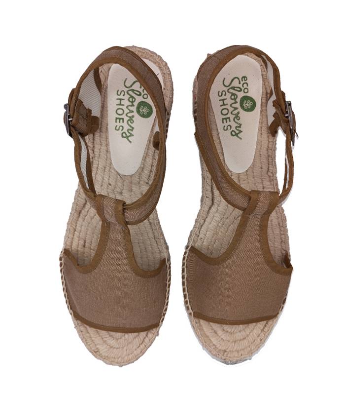 Sandalias esparto doble suela Luna Khaki