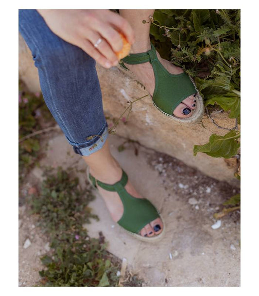 Double sole esparto sandals Luna Verde