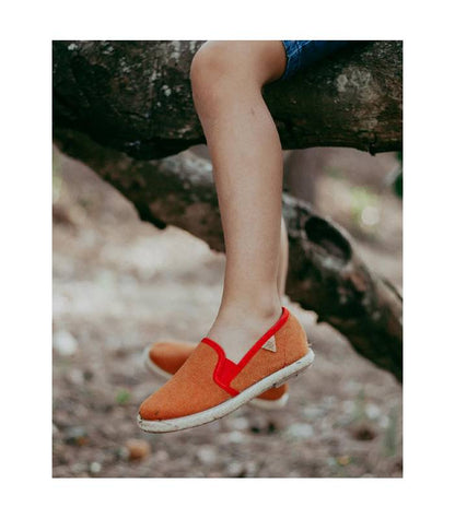 Zapatilla infantil unisex algodón orgánico Rea Naranja